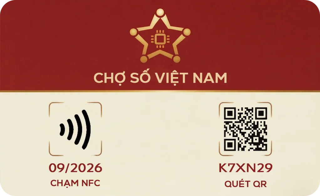Mặt trước thẻ hội viên Chợ Số Việt Nam